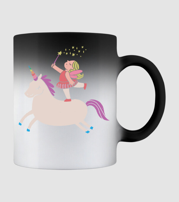 Zână Unicorn model negru pe tricou