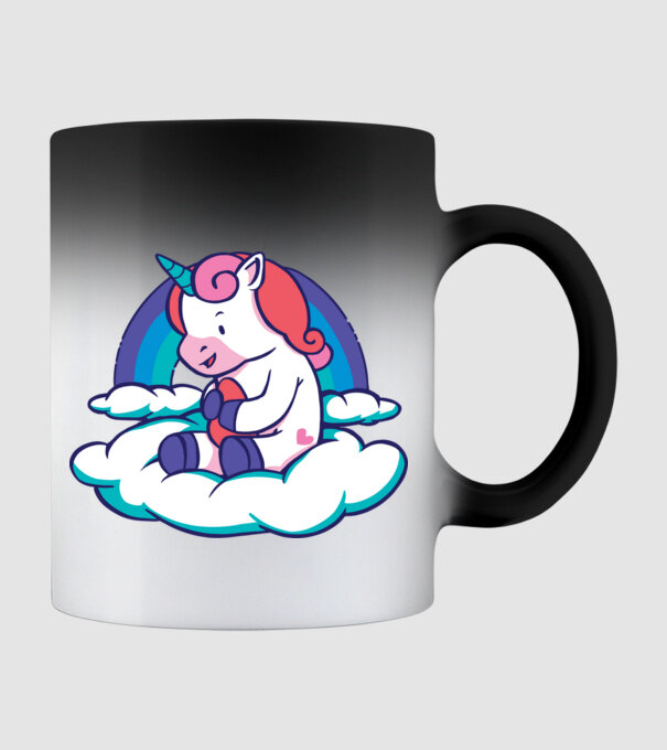 Unicorn Baby model negru pe tricou