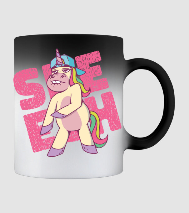 Unicorn Shesh model negru pe tricou