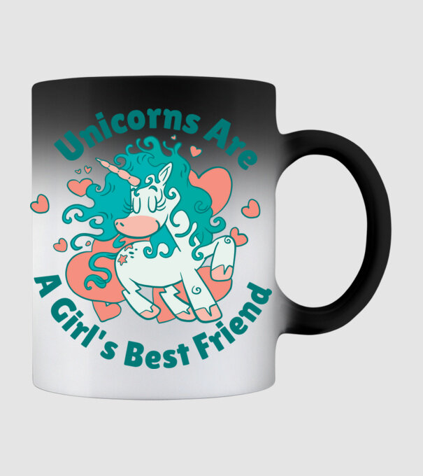 Unicornii sunt cei mai buni prieteni ai fetelor model negru pe tricou
