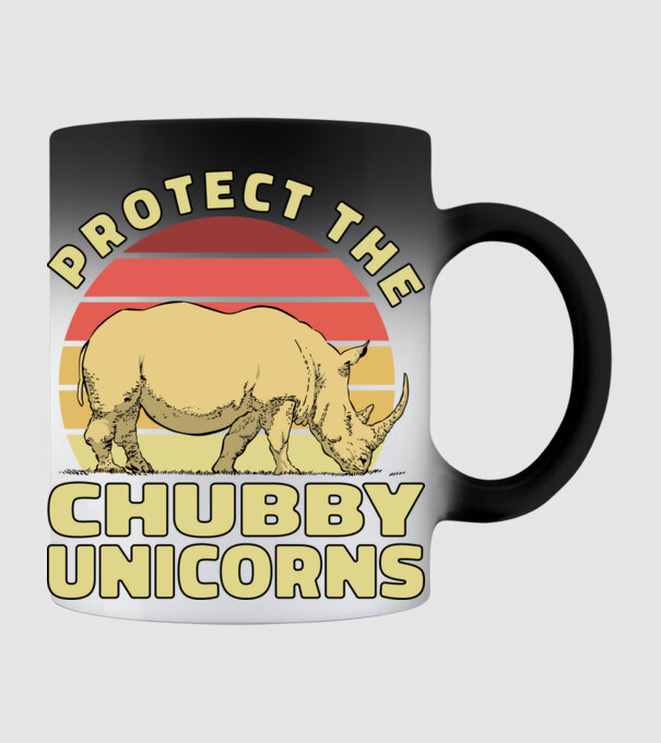 Protejați Unicornii - Rinocerii plinuți model negru pe tricou