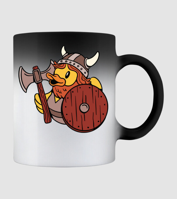 Rățușcă de cauciuc Viking model negru pe tricou