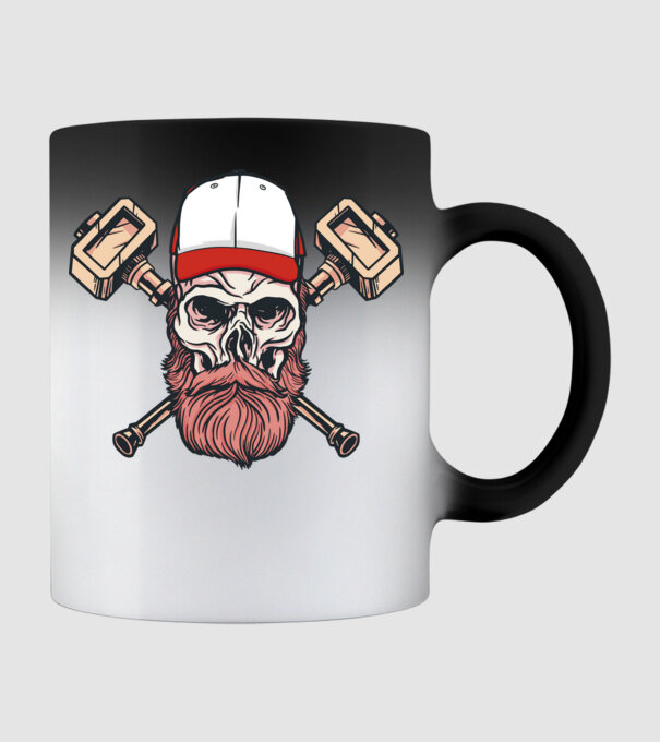 Craniu Viking model negru pe tricou
