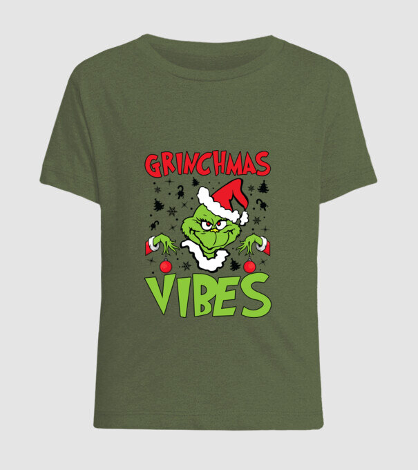 Grinchmas Vibes - Grinch model kaki pe tricou