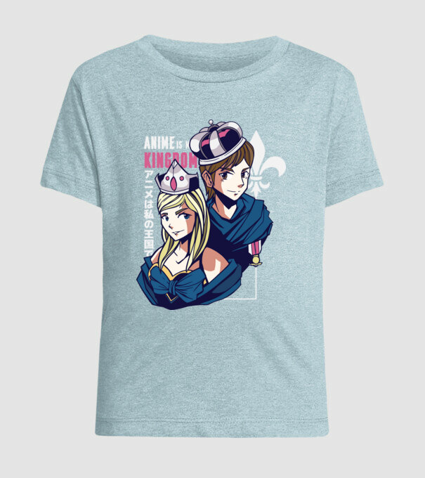 Anime este Regatul meu model albastru deschis pe tricou