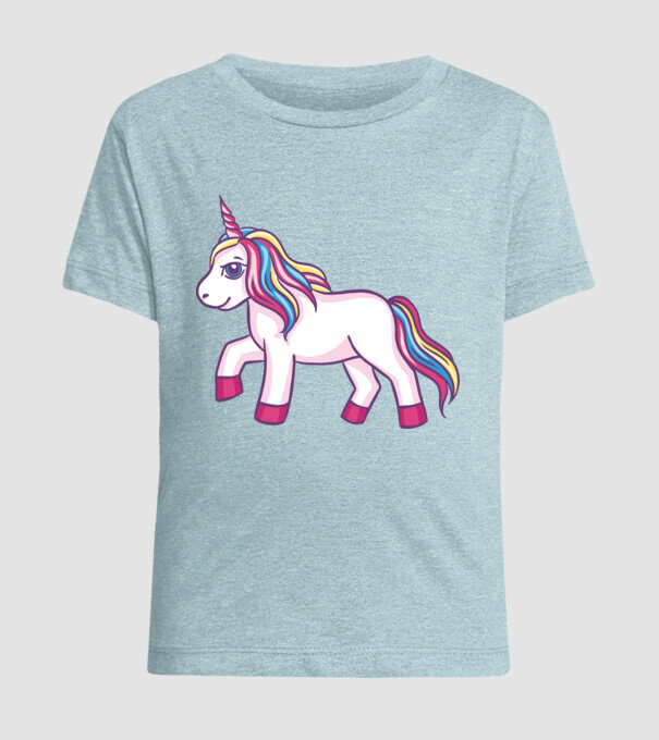 Unicorn drăguț model albastru deschis pe tricou