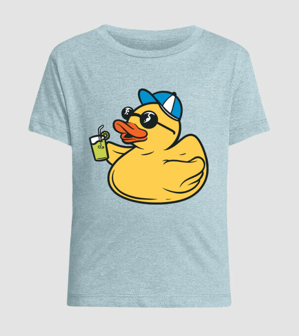 rățușcă de cauciuc Vacanță model albastru deschis pe tricou