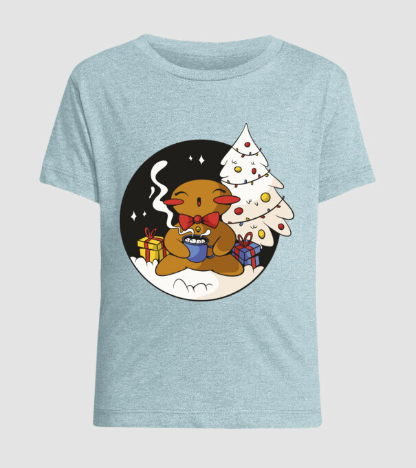 Turtă dulce de Crăciun model albastru deschis pe tricou