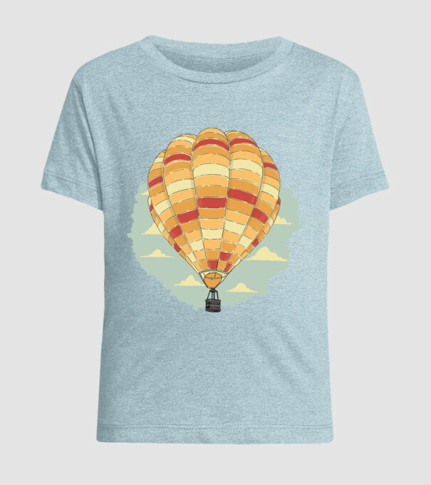 Aerostat model albastru deschis pe tricou