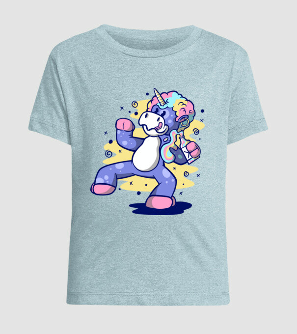 Unicorn beat model albastru deschis pe tricou