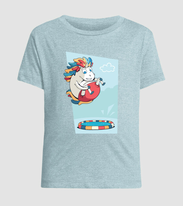 Bombă Unicorn model albastru deschis pe tricou