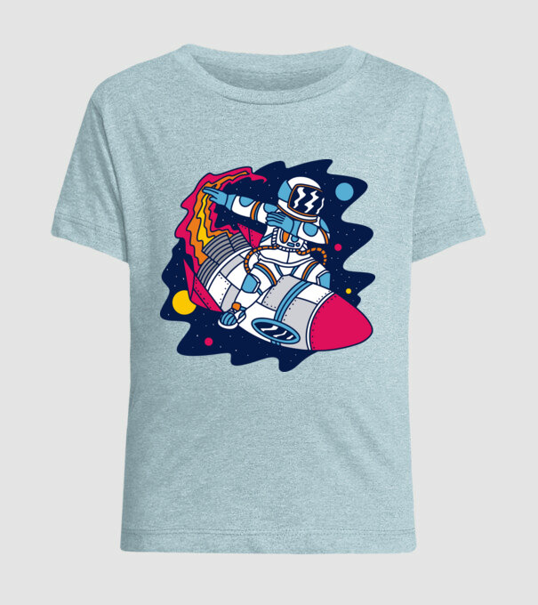 Astronaut DAB model albastru deschis pe tricou