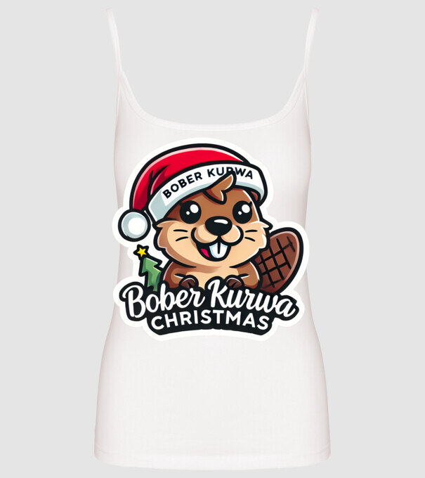 Bober Kurwa Christmas 1 model alb pe tricou