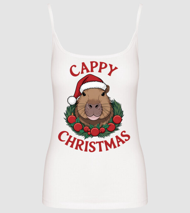 Cappy Christmas 2 model alb pe tricou