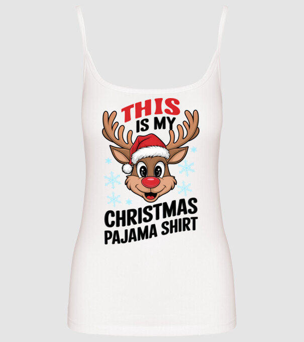 Christmas Pajama Reindeer Alb model alb pe tricou