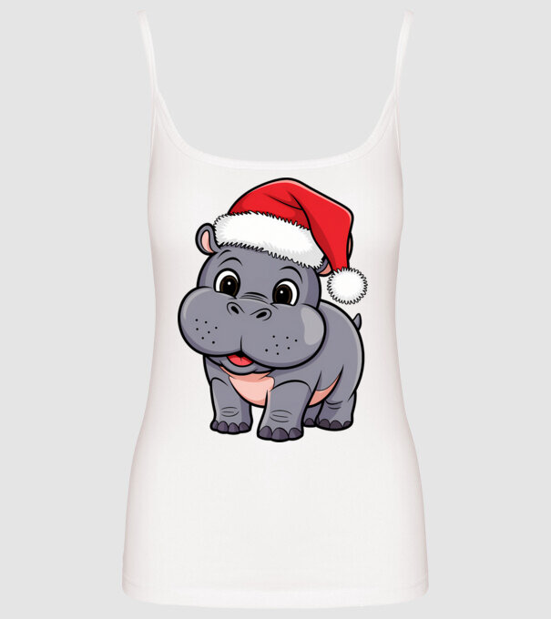 Crăciun Hippo model alb pe tricou