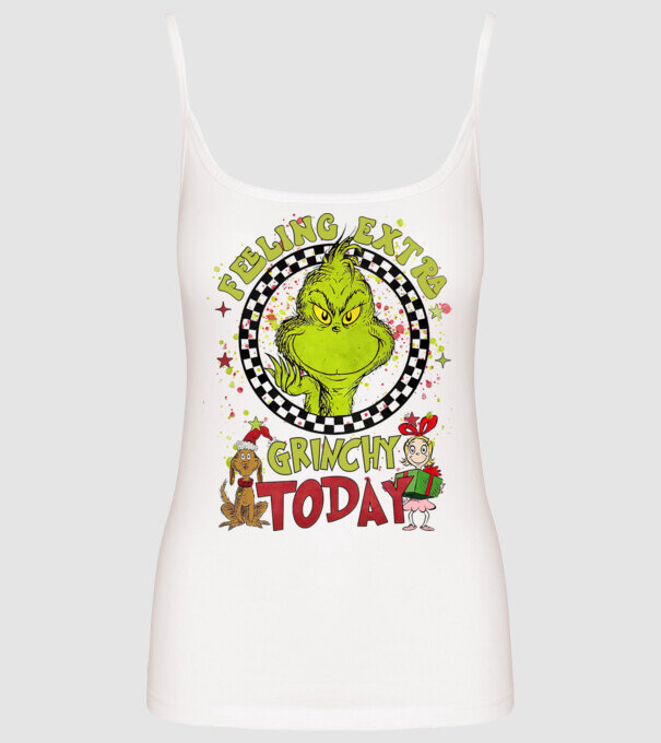 Feeling extra Grinchy today - Grinch model alb pe tricou