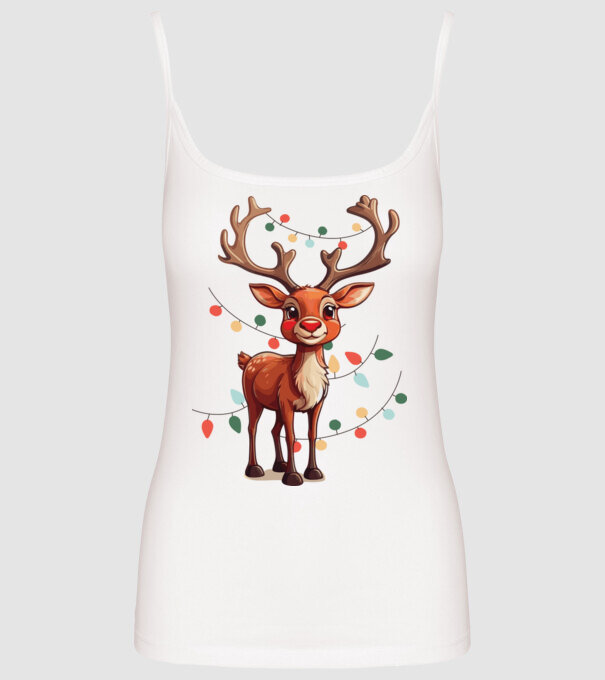 Festive Rudolph model alb pe tricou