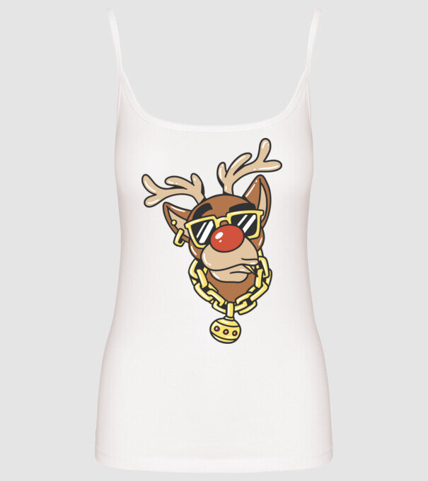 Gangster Reindeer model alb pe tricou