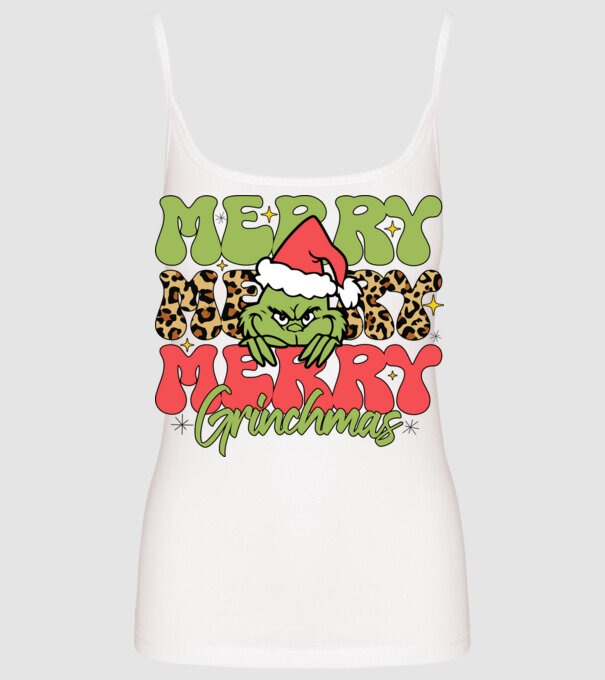 Merry Grinchmas model alb pe tricou