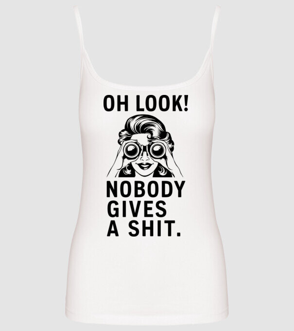 Nobody Gives a shit model alb pe tricou