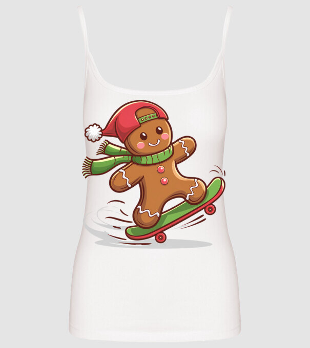 Patinator de turtă dulce model alb pe tricou