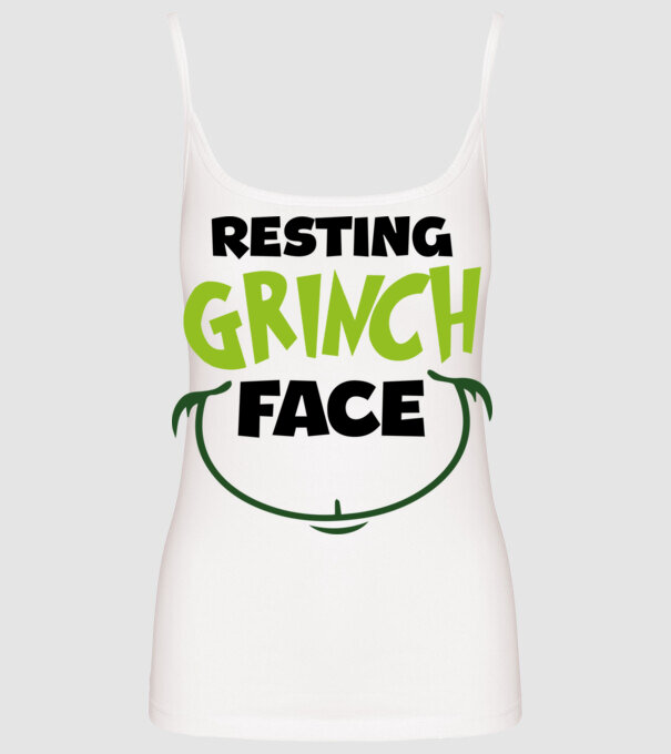 Resting Grinch face model alb pe tricou