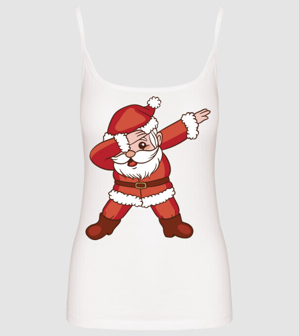 Santa Dab model alb pe tricou