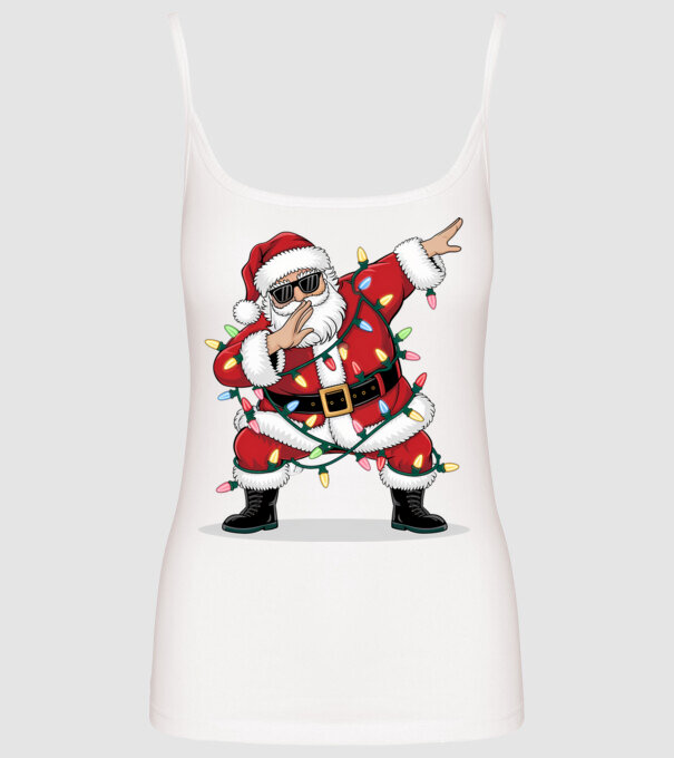 Santa Dab model alb pe tricou