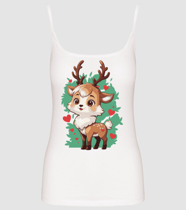 Valentine Deer model alb pe tricou