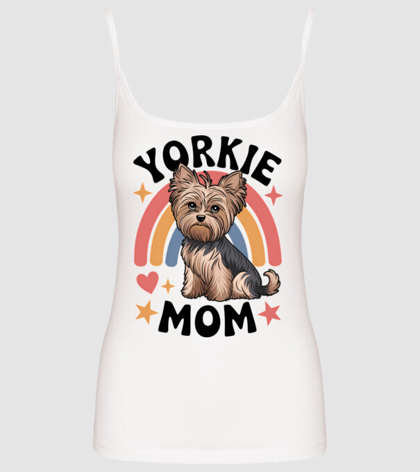 Yorkie Mom Alb model alb pe tricou