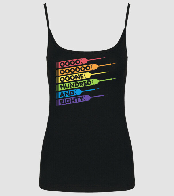 180 Darts Retro model negru pe tricou