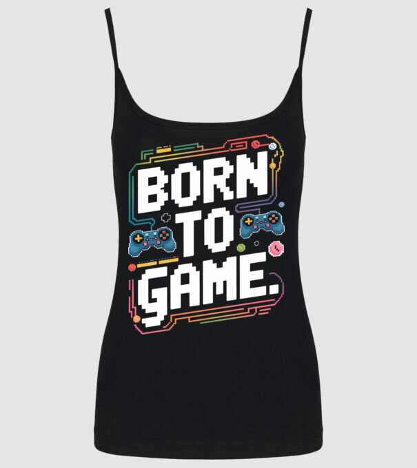 Born to Game Pixel Negru model negru pe tricou