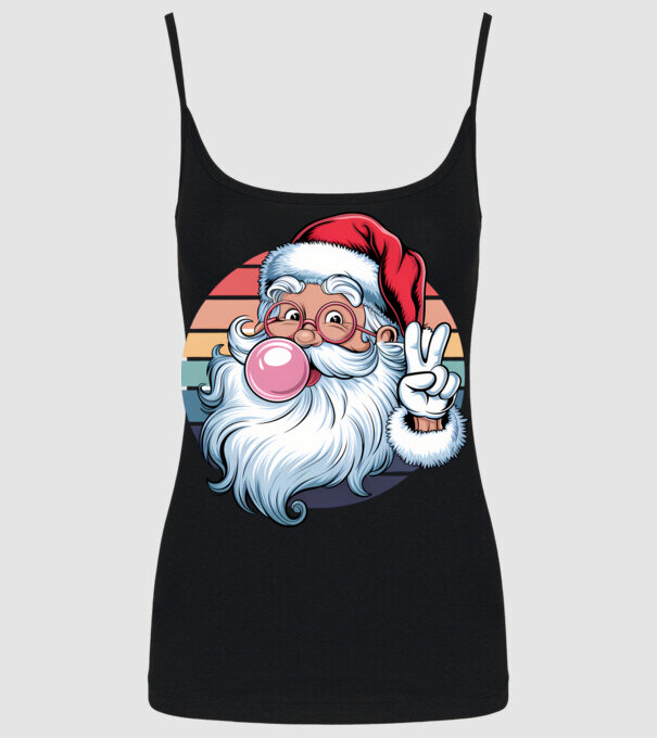 Bubble gum santa model negru pe tricou