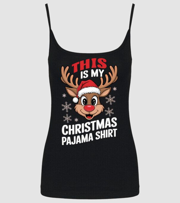 Christmas Pajama Reindeer Negru model negru pe tricou