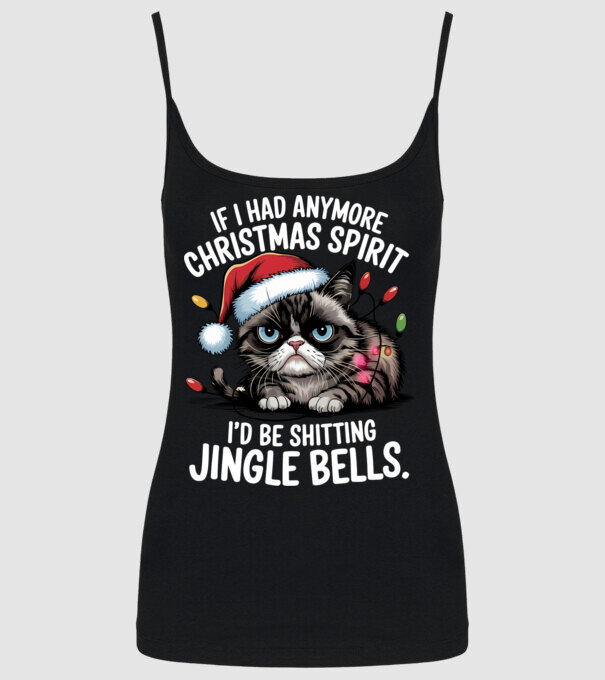Christmas Spirit Grumpy Cat Negru model negru pe tricou