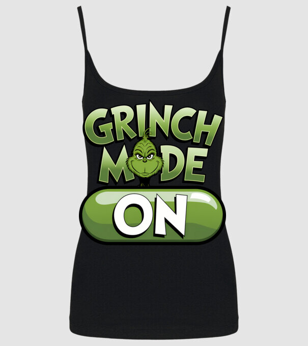 Grinch mode ON model negru pe tricou