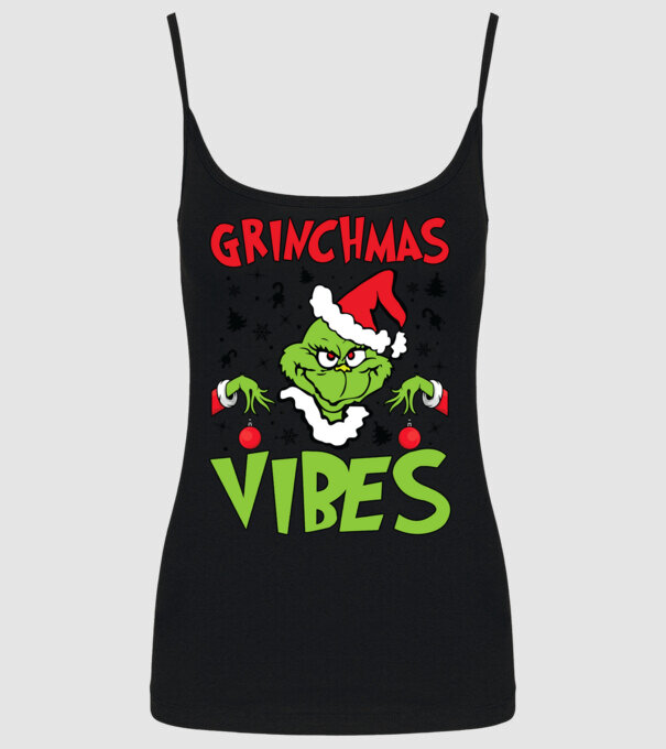 Grinchmas Vibes - Grinch model negru pe tricou