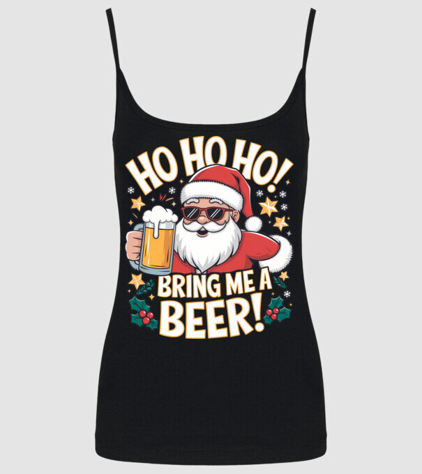 HO HO HO bring me a BEER santa Negru model negru pe tricou