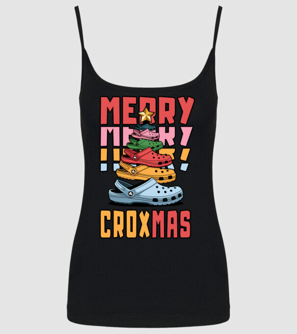 Merry Croxmas model negru pe tricou
