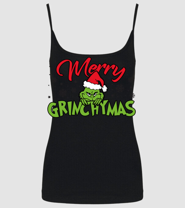 Merry Grinchymas - Grinch model negru pe tricou