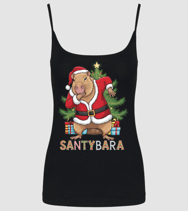 Santybara model negru pe tricou