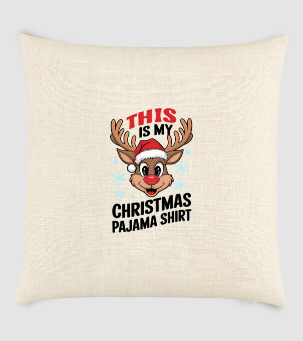 Christmas Pajama Reindeer Alb model nisipiu pe tricou
