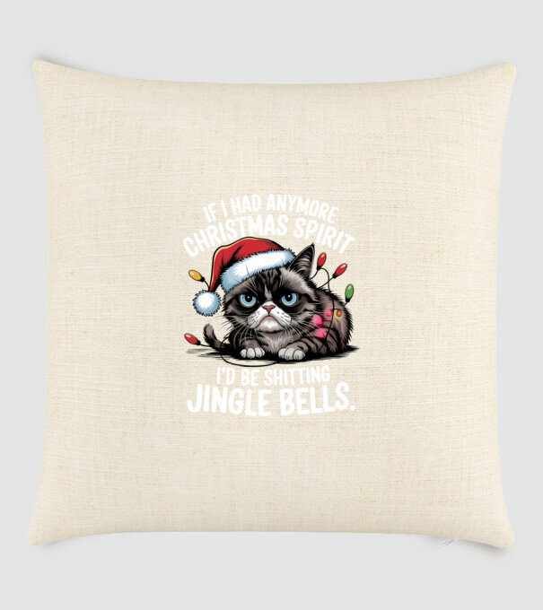 Christmas Spirit Grumpy Cat Negru model nisipiu pe tricou