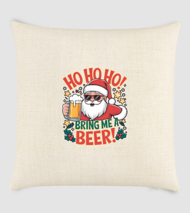 HO HO HO bring me a BEER santa Alb model nisipiu pe tricou