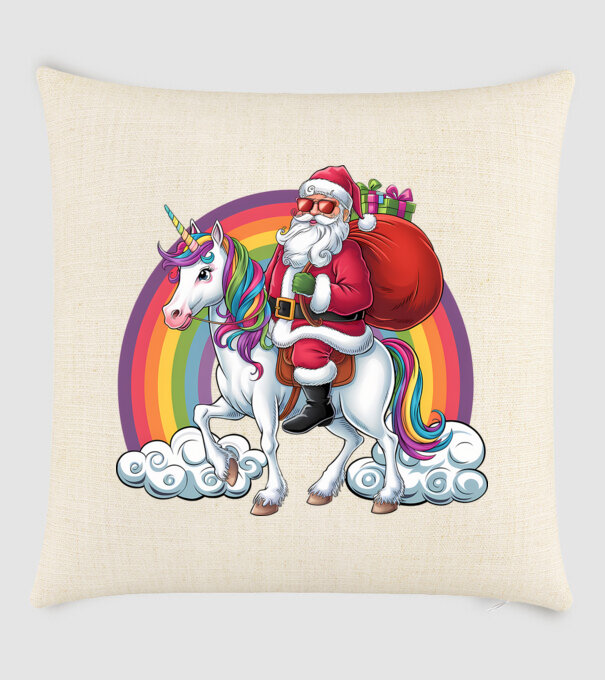 Moș Crăciun cool pe un unicorn 2 model nisipiu pe tricou