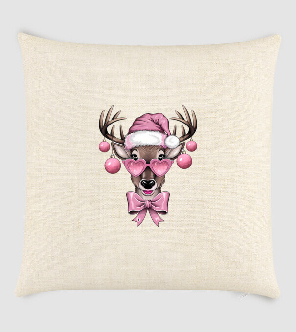 Pink Xmas Reindeer model nisipiu pe tricou