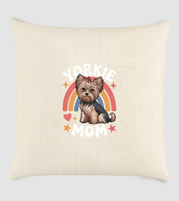 Yorkie Mom Negru model nisipiu pe tricou