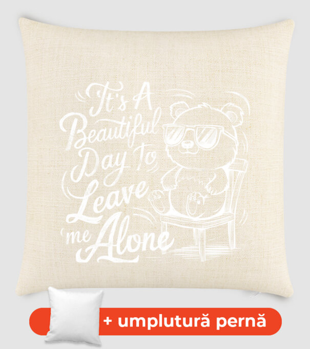 Beautiful day to leave me alone Negru model nisipiu pe tricou
