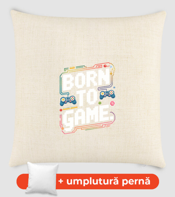 Born to Game Pixel Negru model nisipiu pe tricou